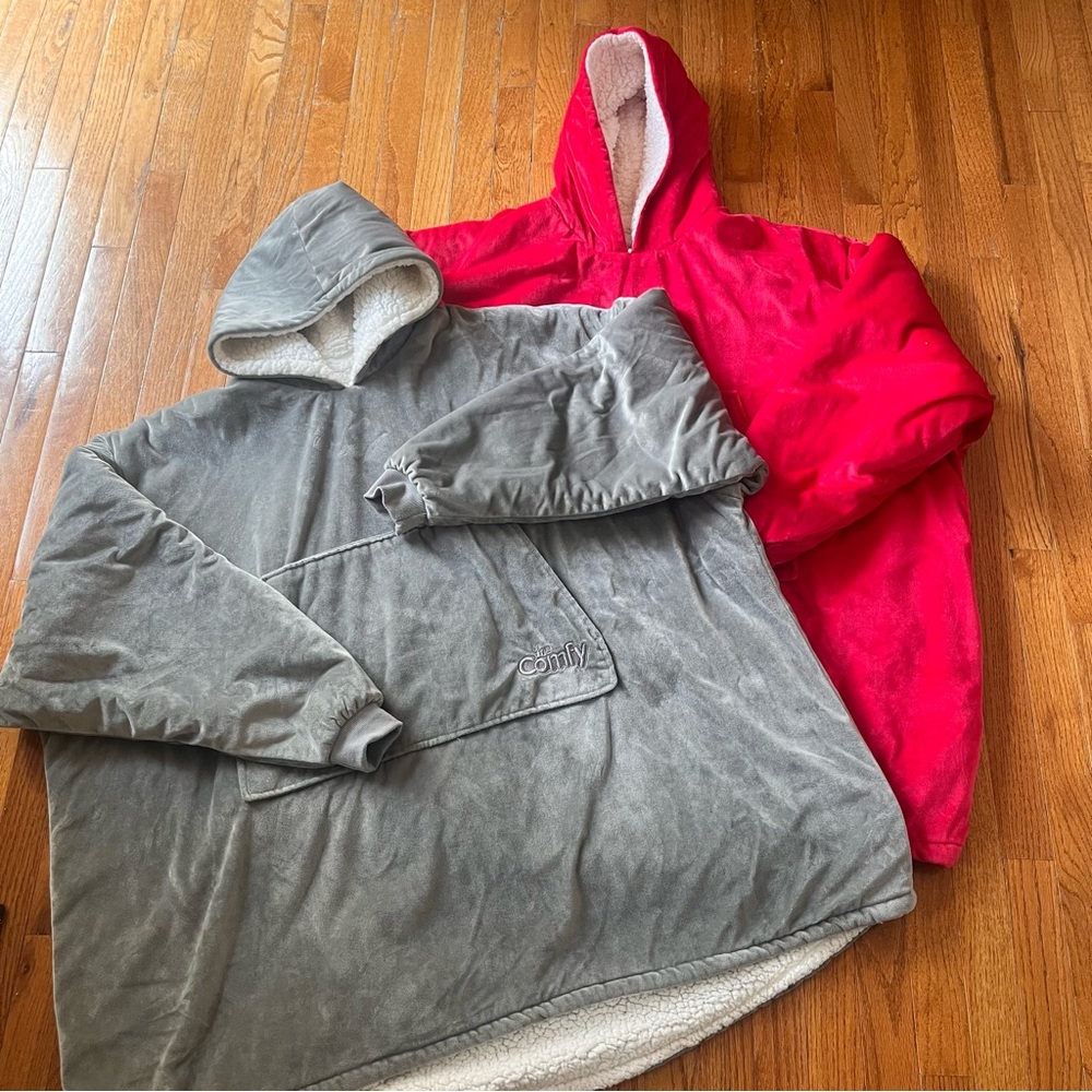 Comfy USA - bundle Gray and Red Fleece Hoodies